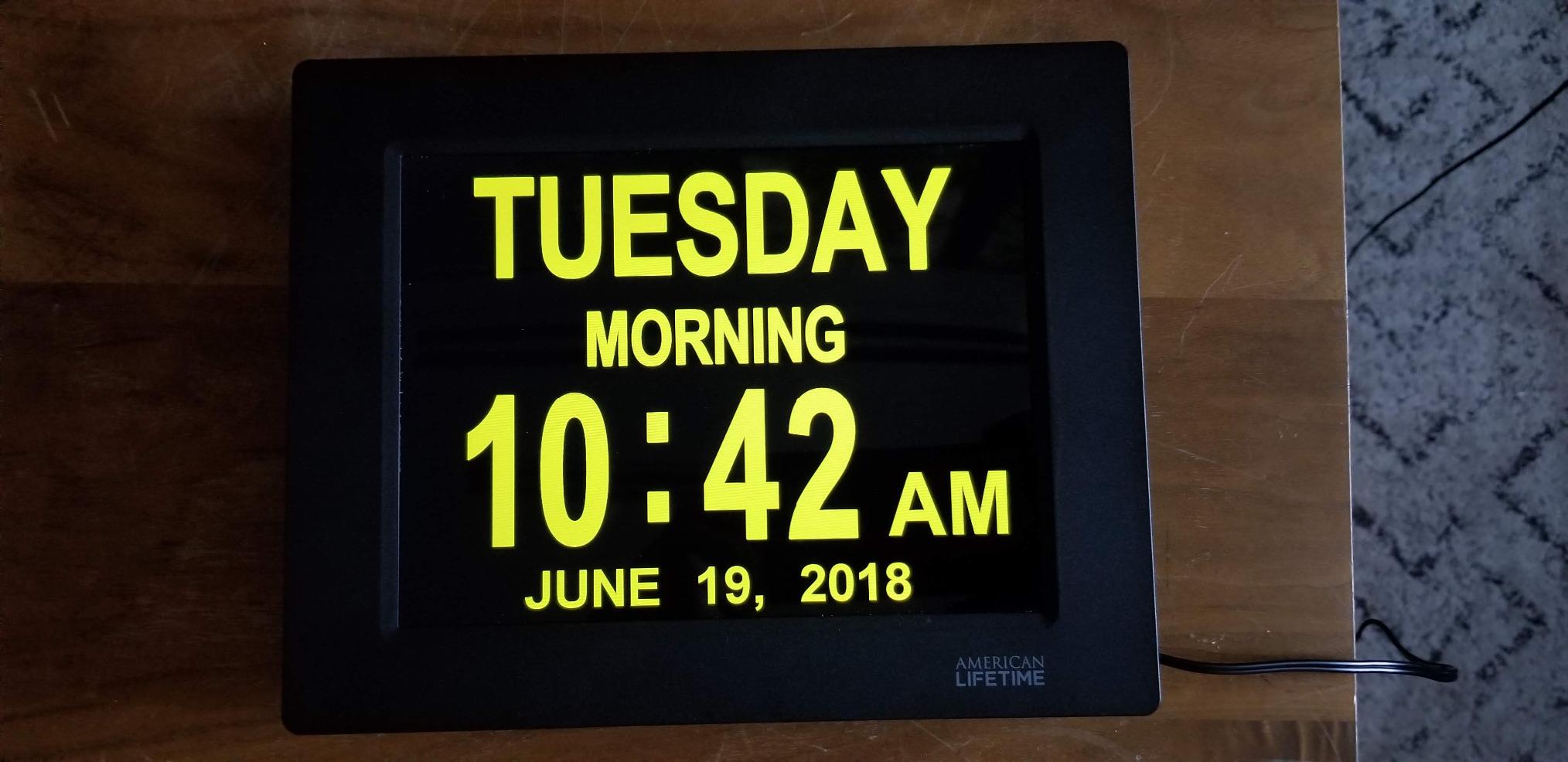 American Lifetime Large Digital Clock for Seniors, Black, 8 inch, with Day & Date, Customizable Alarms, Auto-Dimming, Multi-Language Support, Battery Backup, Easy Setup, and Gift Option customer photo 2