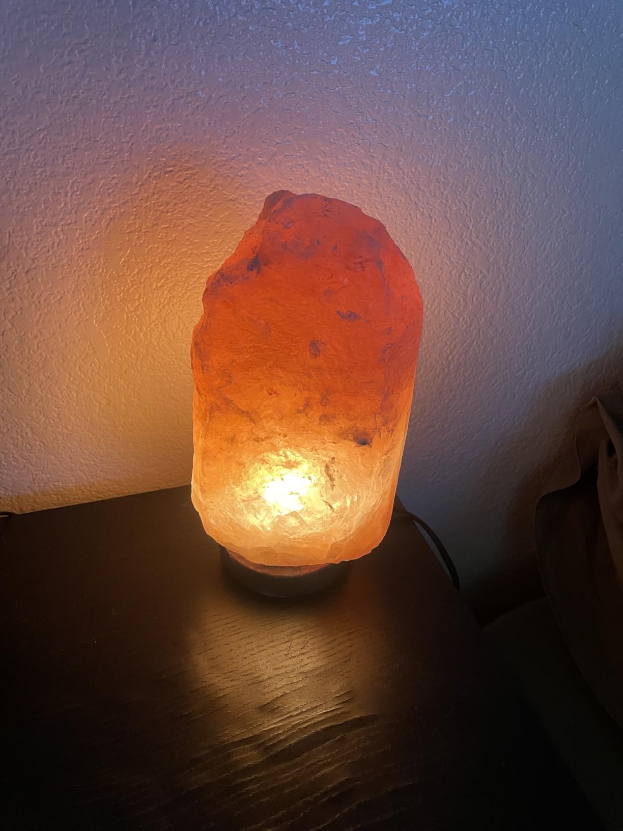 Himalayan Salt Lamp for Bedroom Large 6–8 Inch Pink Salt Rock Lamp with Dimmer, Wooden Base & Spare Bulbs | Calming Ambient Night Light | Thoughtful Wellness Gift for Women, Home, or Office customer photo 2