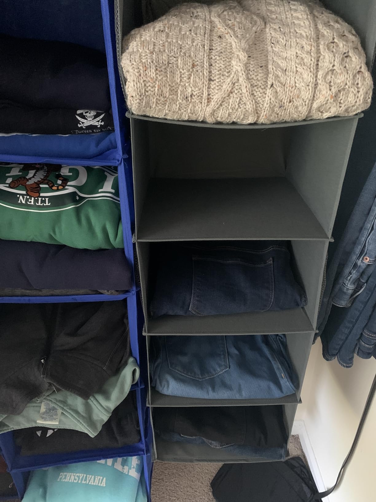 Simple Houseware 6 Shelf Hanging Closet Organizer, Gray customer photo 2