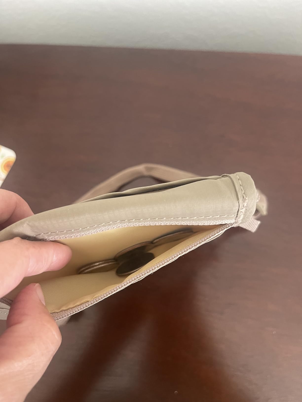 Peak Gear RFID Neck Wallet - The Original Travel Pouch with Adjustable Crossbody Strap + Theft Protection and Lost & Found Service | Beige customer photo 2