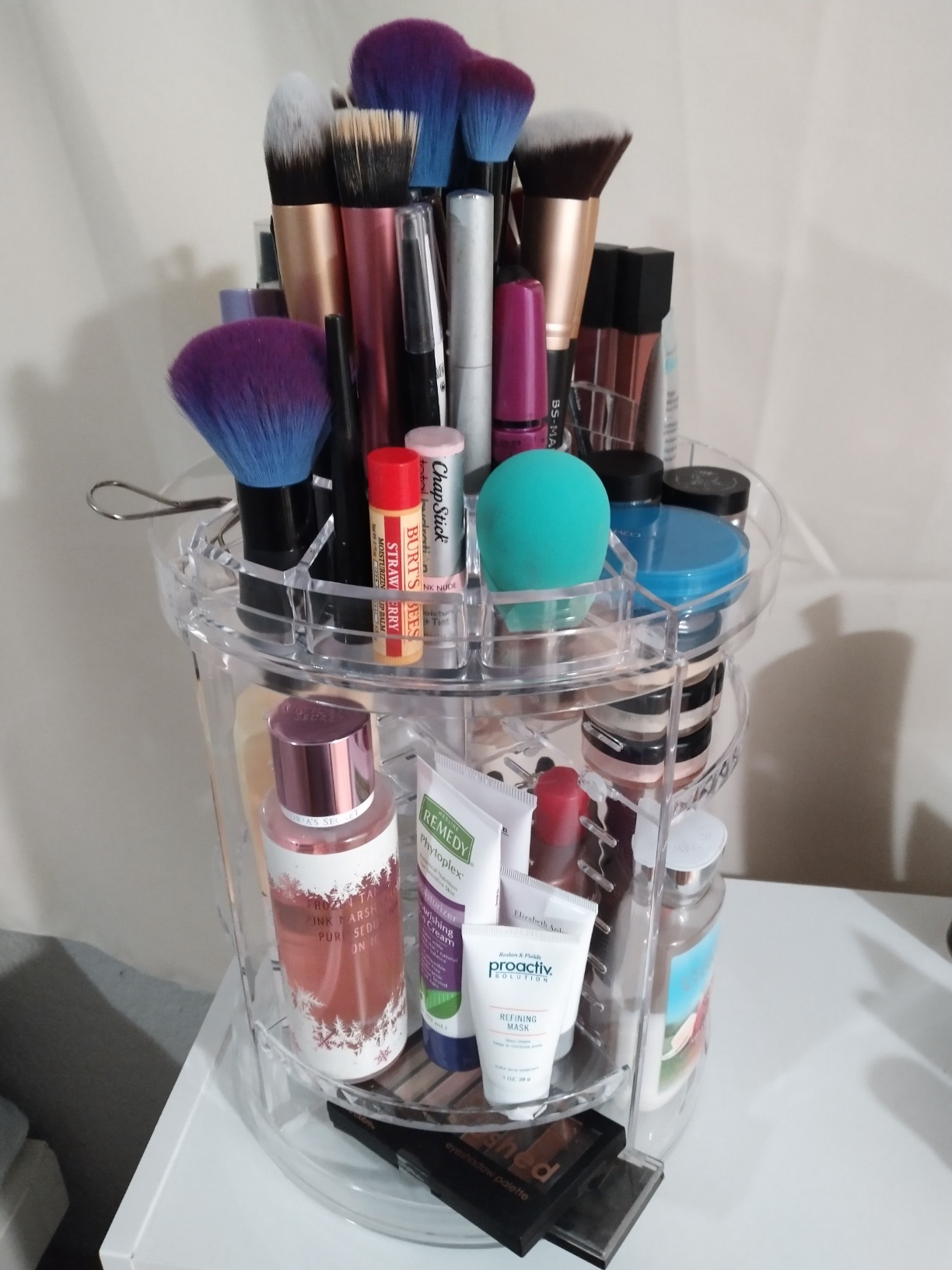 AMEITECH Makeup Organizer, 360 Degree Rotating Adjustable Cosmetic Storage Display Case with 8 Layers Large Capacity, Fits cosmetics, Makeup Brushes, Lipsticks and More, Clear customer photo 2