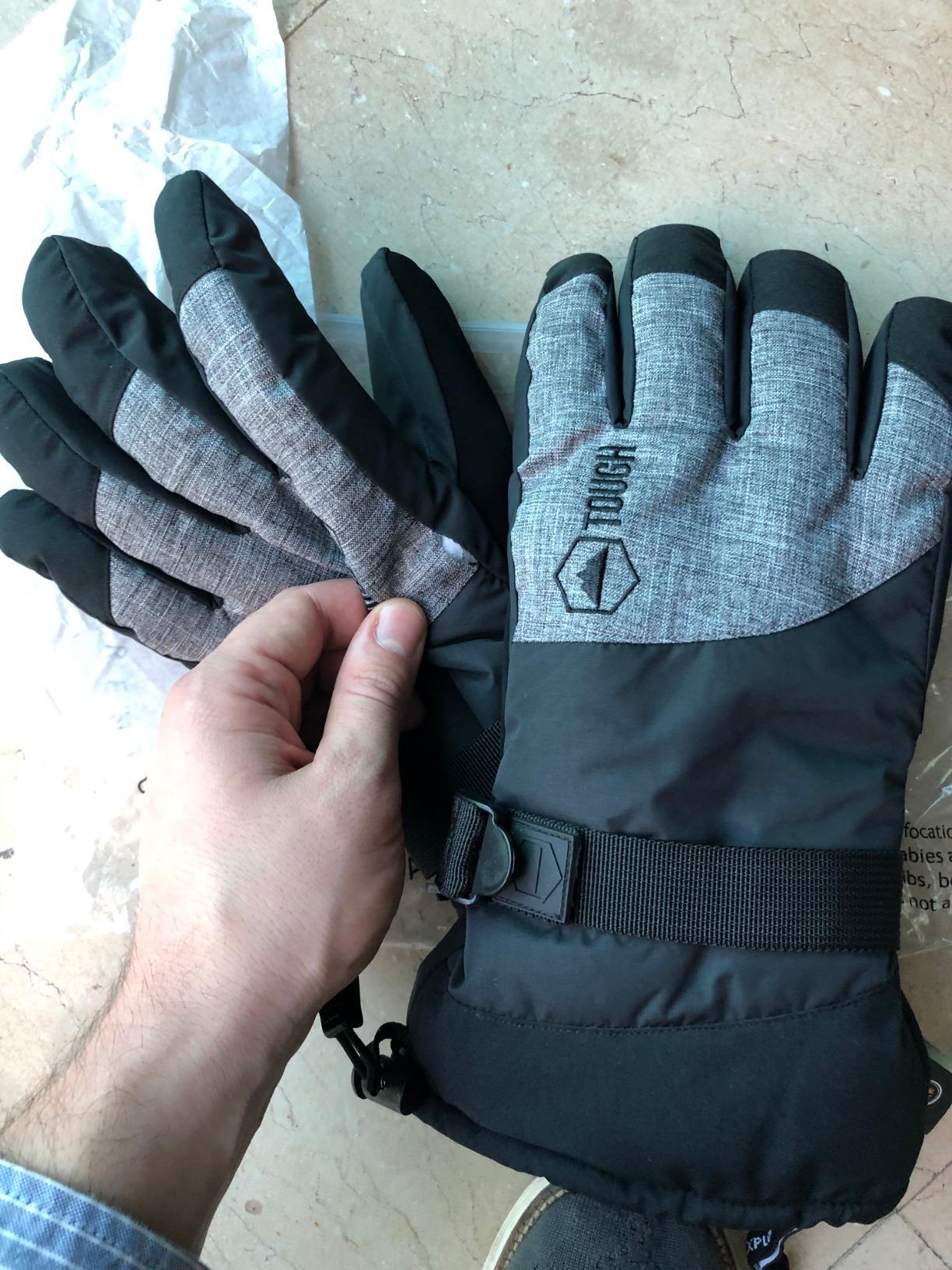 Tough Outdoors Men's Winter Ski Gloves, Waterproof, Insulated, Snowboarding Gloves & Skiing Gloves, Adult Size, Black customer photo 1