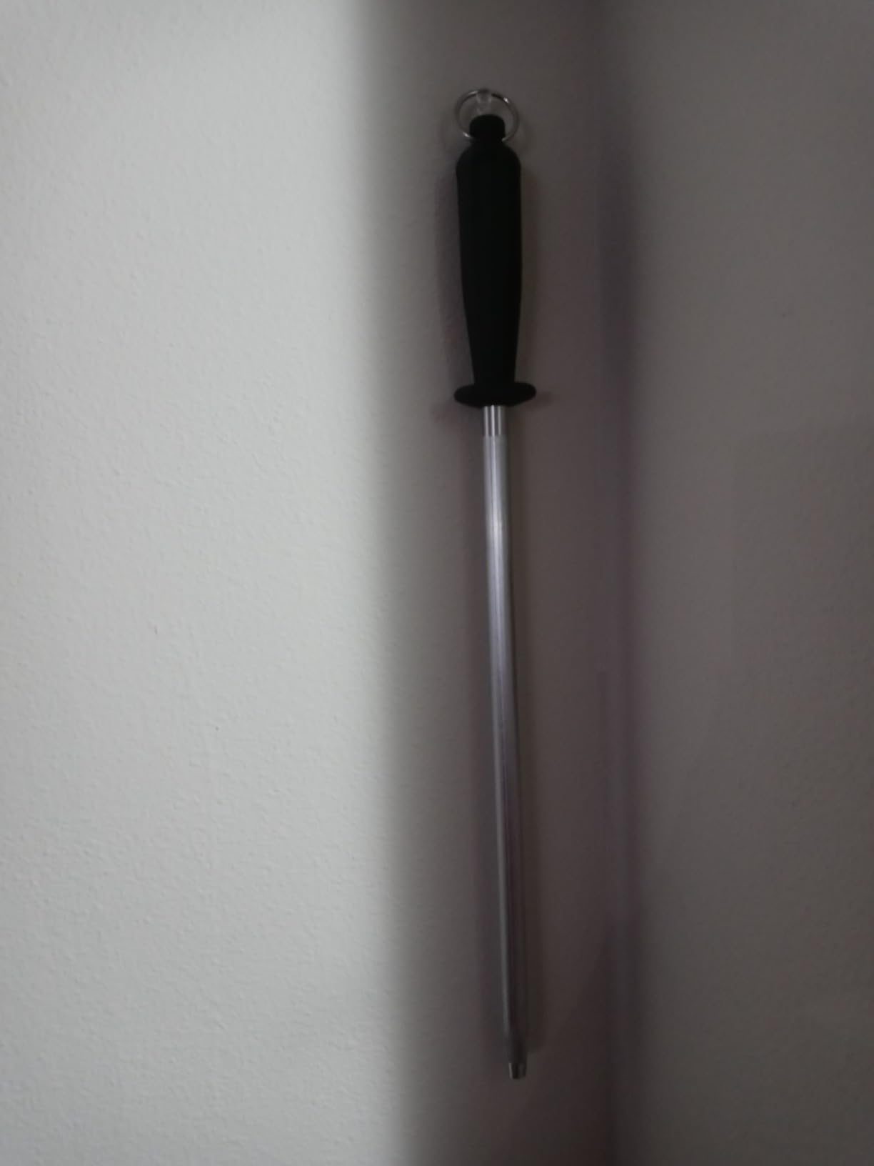 12-Inch Knife Sharpening Rod, Fine Carbon Honing Steel, Black Handle customer photo 1