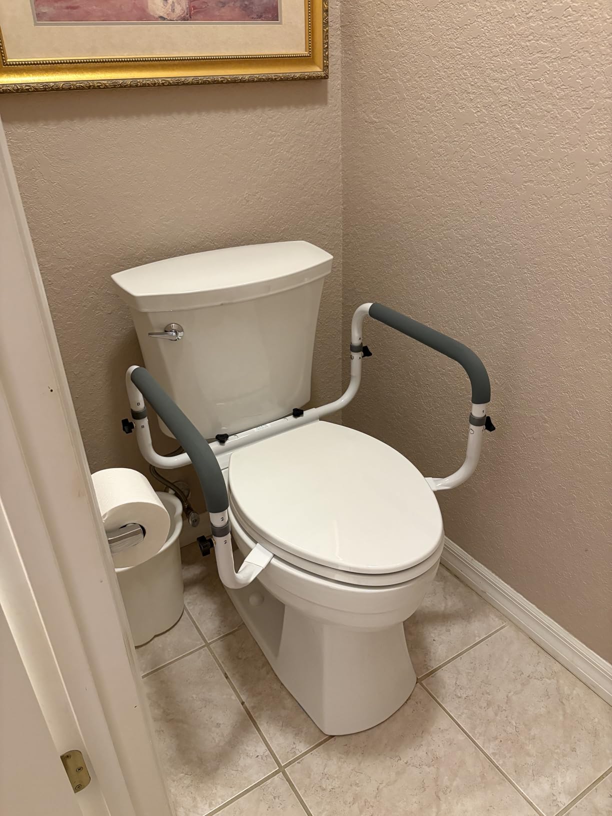 Vive Raised Toilet Seat Riser for Seniors (with Handles) - Handicap Rail customer photo 2