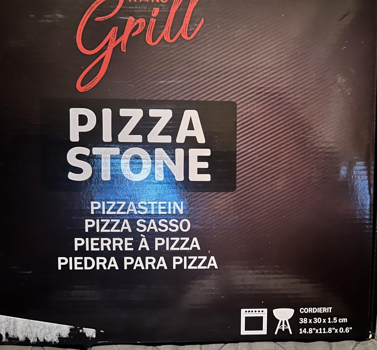 Hans Grill Rectangular Pizza Stone with Peel, 15 x 12 Inch Cordierite Stone customer photo 2