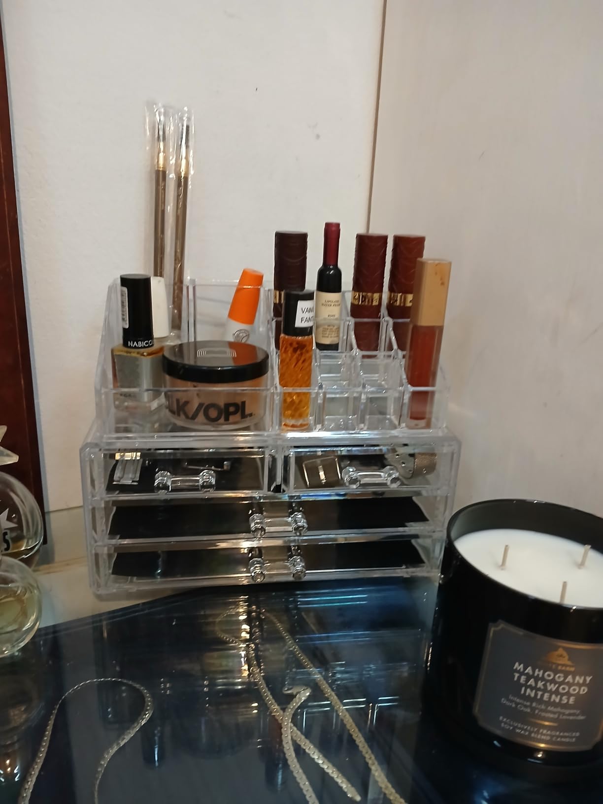 Masirs Clear Makeup Organizer with 4 Drawers 16 Compartments, Countertop customer photo 2