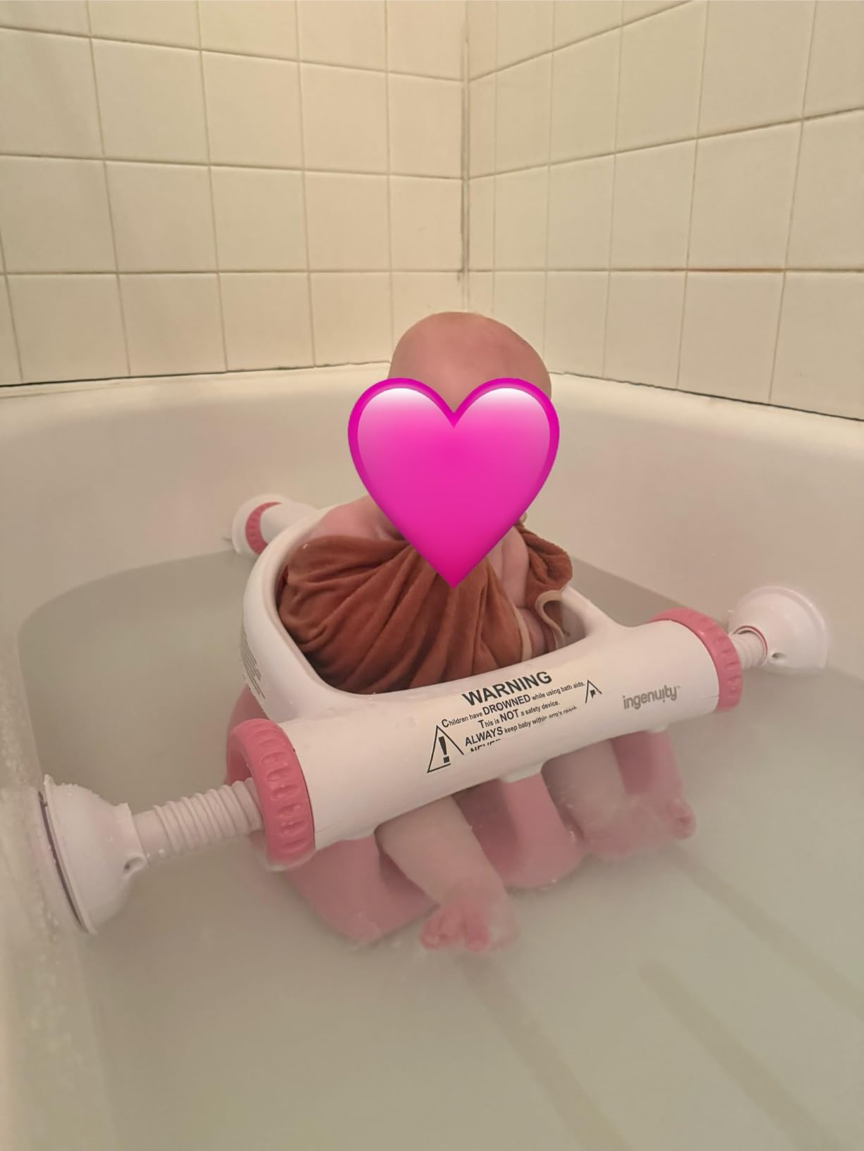 Ingenuity My Bath Seat for Sit-Up Baby Bathing, Sure & Secure Suction Cups, ASTM Safety Tested & Approved, Backrest for Assisted Sitting, Easy Setup & Storage, Aqua customer photo 1