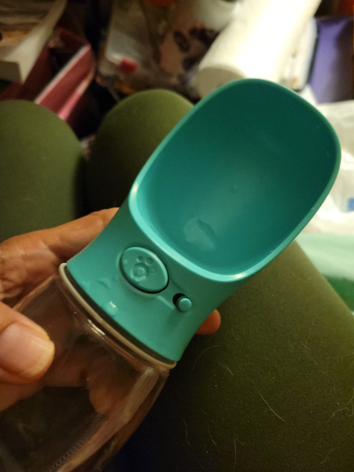 DEYACE Dog Water Bottle, Leak Proof Portable Pet Water Bottles for Dogs, Puppy Water Dispenser with Drinking Feeder for Travel (Teal 12oz) customer photo 2