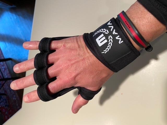Mava Sports Open Gym Gloves with Integrated Wrist Support – Padded Weight Lifting Gloves for Men & Women – Silicone Grip Fingerless Workout Gloves for Cross Training & Fitness – 1 Pair customer photo 1