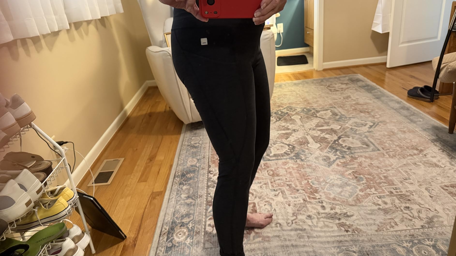 ODODOS Women's High Waisted Yoga Leggings with Pockets, Tummy Control Non See Through Workout Athletic Running Yoga Pants customer photo 2