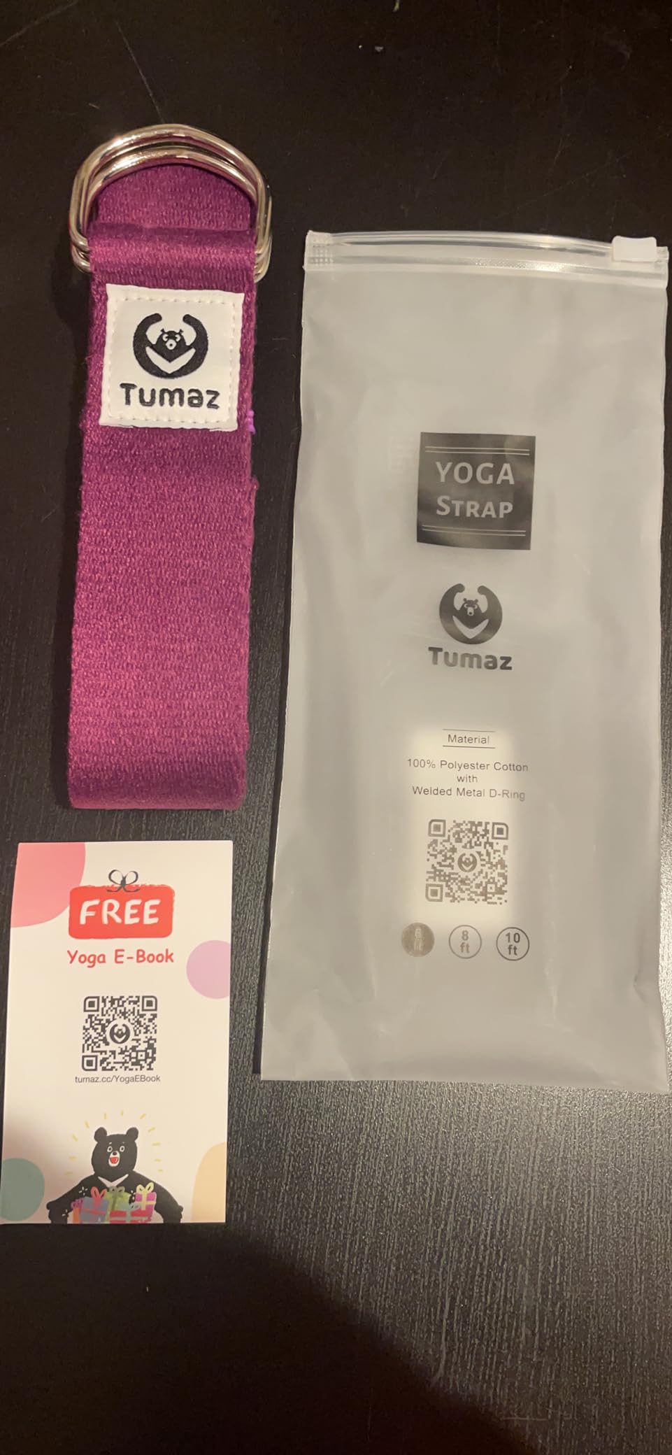 Tumaz Yoga Strap for Stretching with Adjustable D-Ring, 6/8/10 ft customer photo 2
