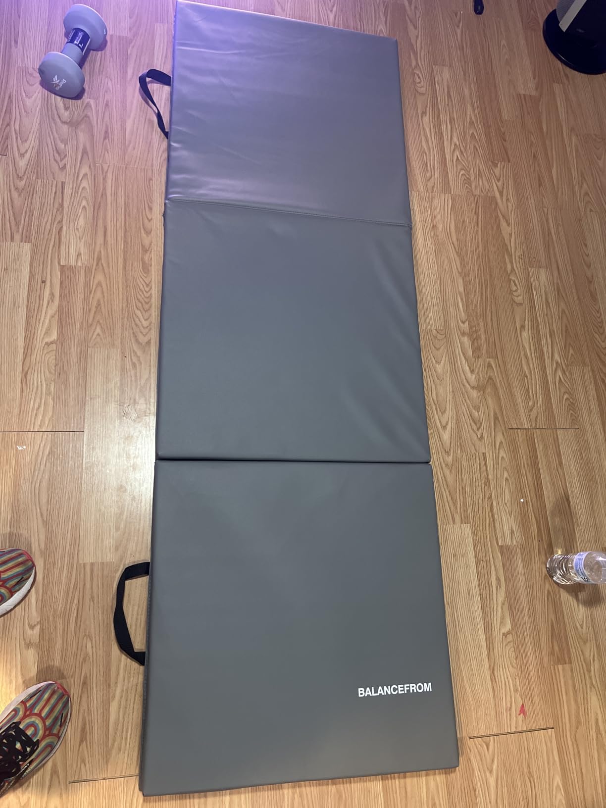 BalanceFrom 6x2 Feet 3-Panel Folding Gymnastics Mat – 2-Inch Thick Pad with Vinyl Surface and Carrying Handles for Tumbling, Yoga, Pilates, Home Workouts, and Martial Arts customer photo 1