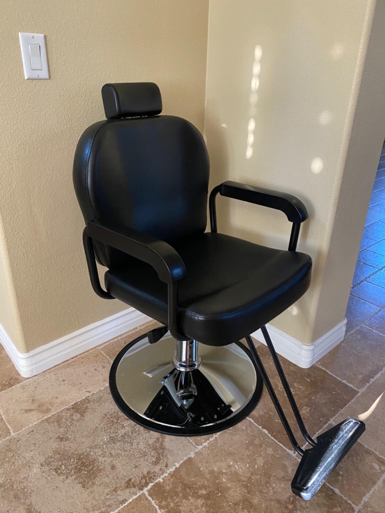 Shengyu Black Modern Recline Hydraulic Styling Barber Chair Hair Spa Beauty Salon Equipment customer photo 2