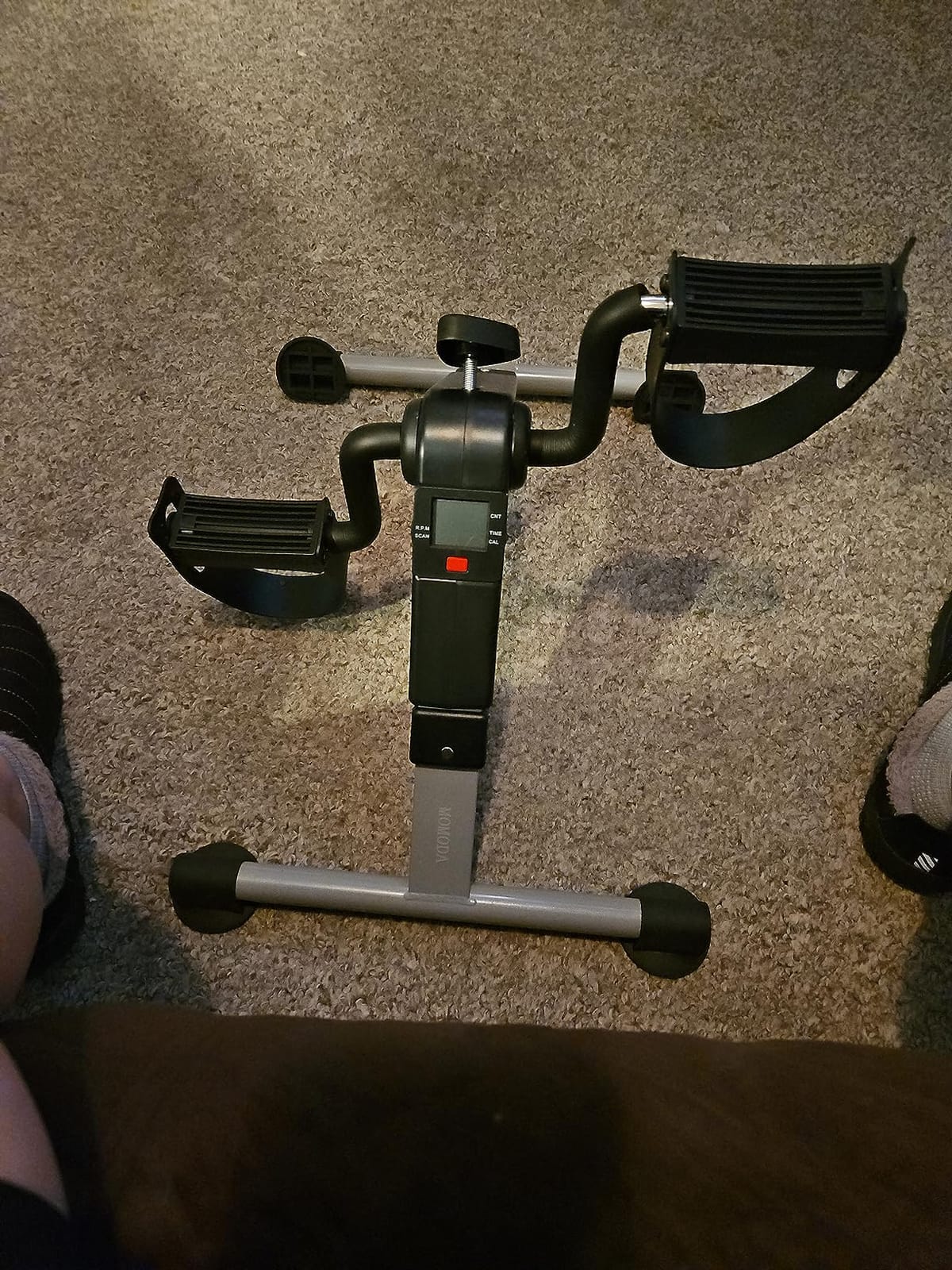 Pedal Exerciser Desk Exercise Bike Leg and Arm Exercise Bike with LCD Monitor Foldable and Porable (Black/Grey) customer photo 2