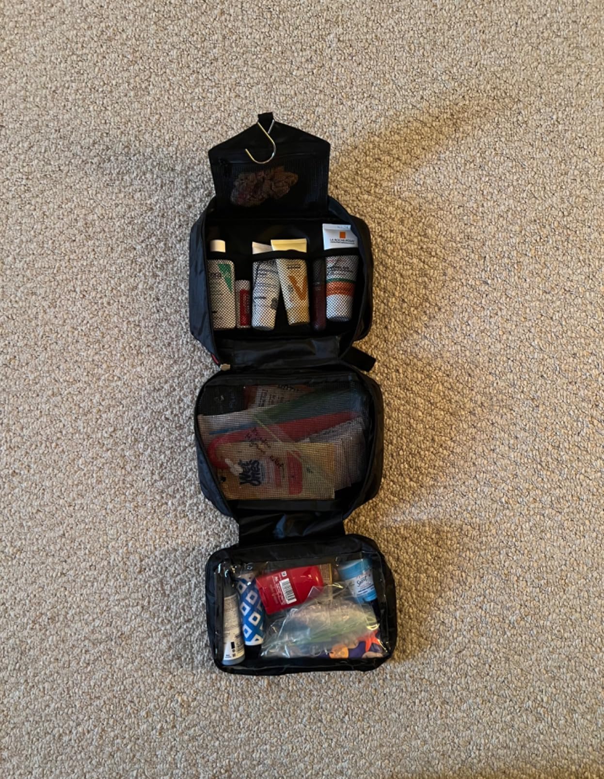 Maliton Toiletry Bag for Men & Women Travel Toiletry Bag Hanging Toiletry Bag Hygiene Bag with 4 Compartments Waterproof Bathroom Shower Bag for Traveling(Black) customer photo 2