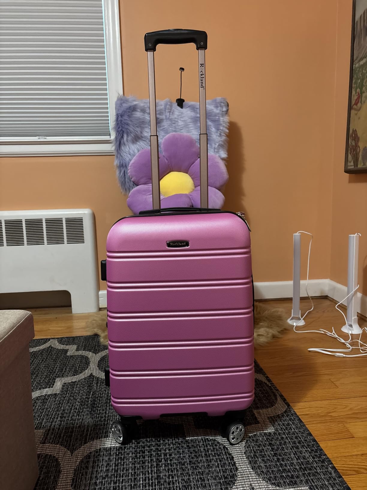 Rockland Melbourne Hardside Expandable Spinner Wheel Luggage, Checked Large 28
