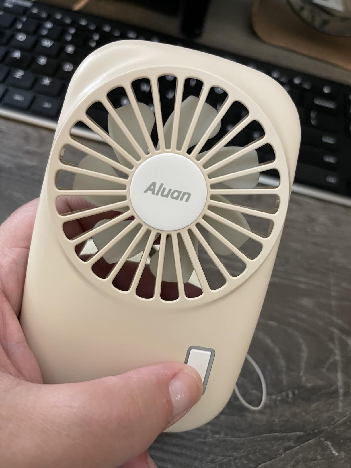 Aluan Portable Handheld Mini Fan Powerful Small Personal Rechargeable Fan customer photo 2
