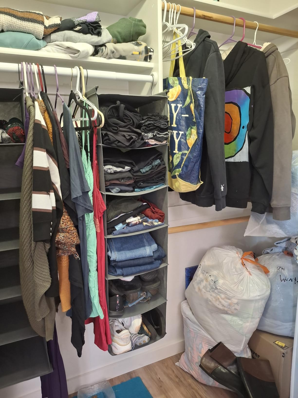MAX Houser 6 Tier Hanging Closet Organizer with 2 Sturdy Hooks, Grey customer photo 1