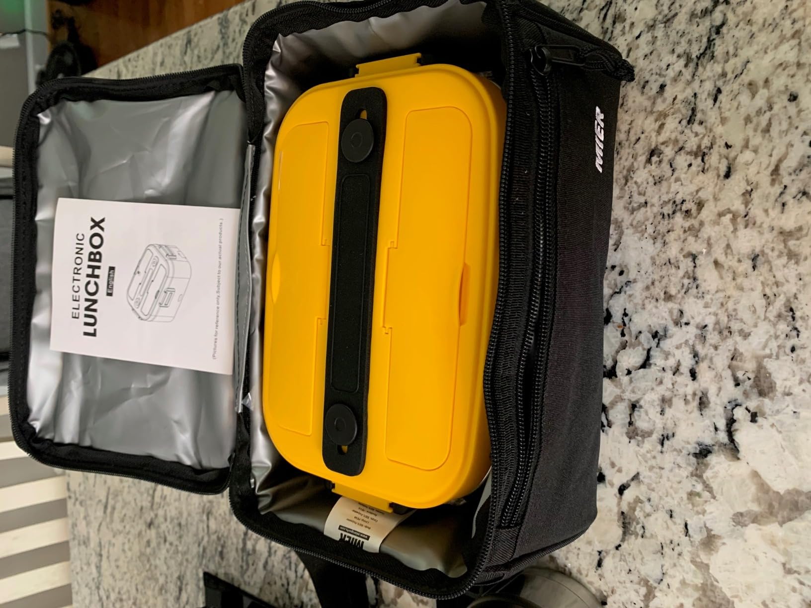 MIER Insulated Lunch Box Bags for Men Women, Dual Compartment, Black customer photo 1