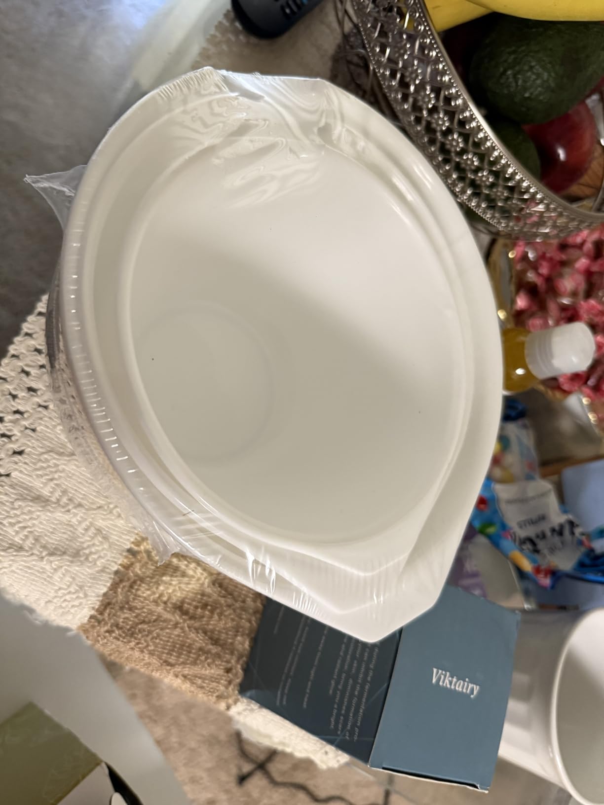 Glad Mixing Bowls with Pour Spout, Set of 3 | Nesting Design Saves Space | Non-Slip, BPA Free, Dishwasher Safe Plastic | Kitchen Cooking and Baking Supplies, White customer photo 1
