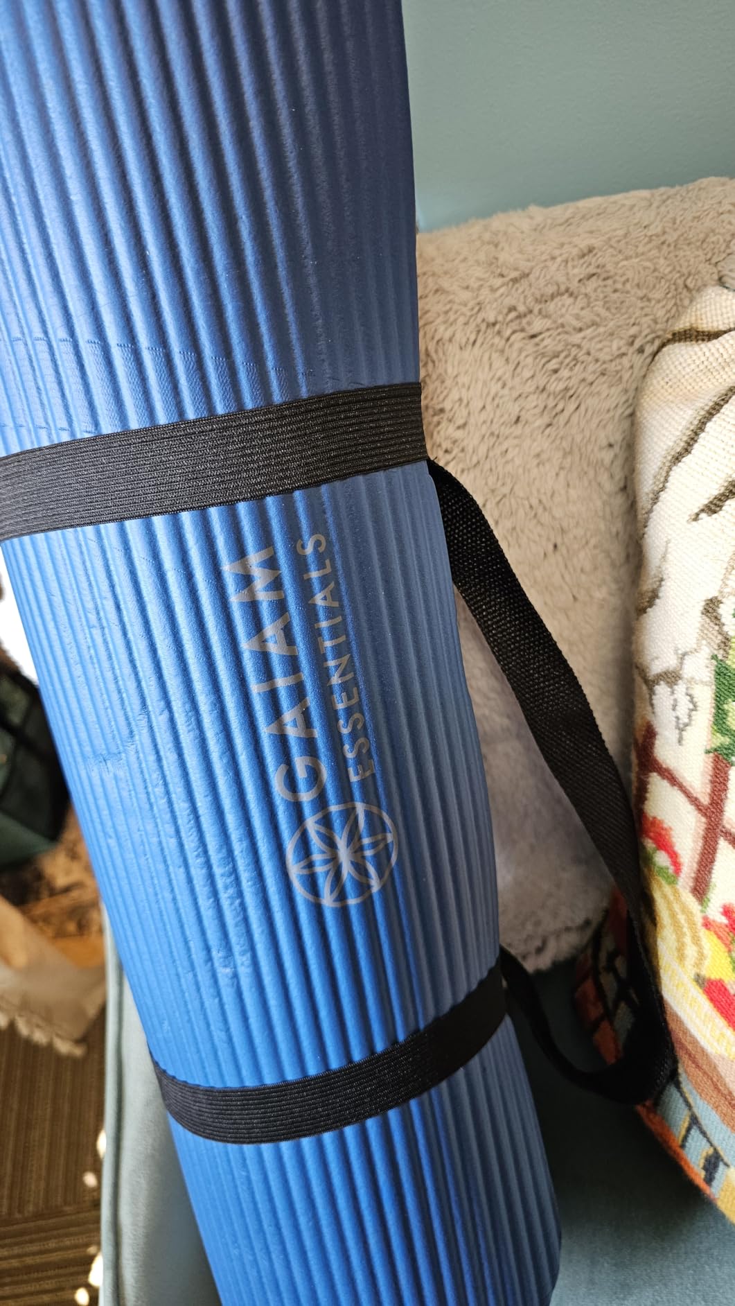 Gaiam Thick Yoga Mat, Exercise & Fitness Mat with Easy-Cinch Carrying Strap customer photo 1