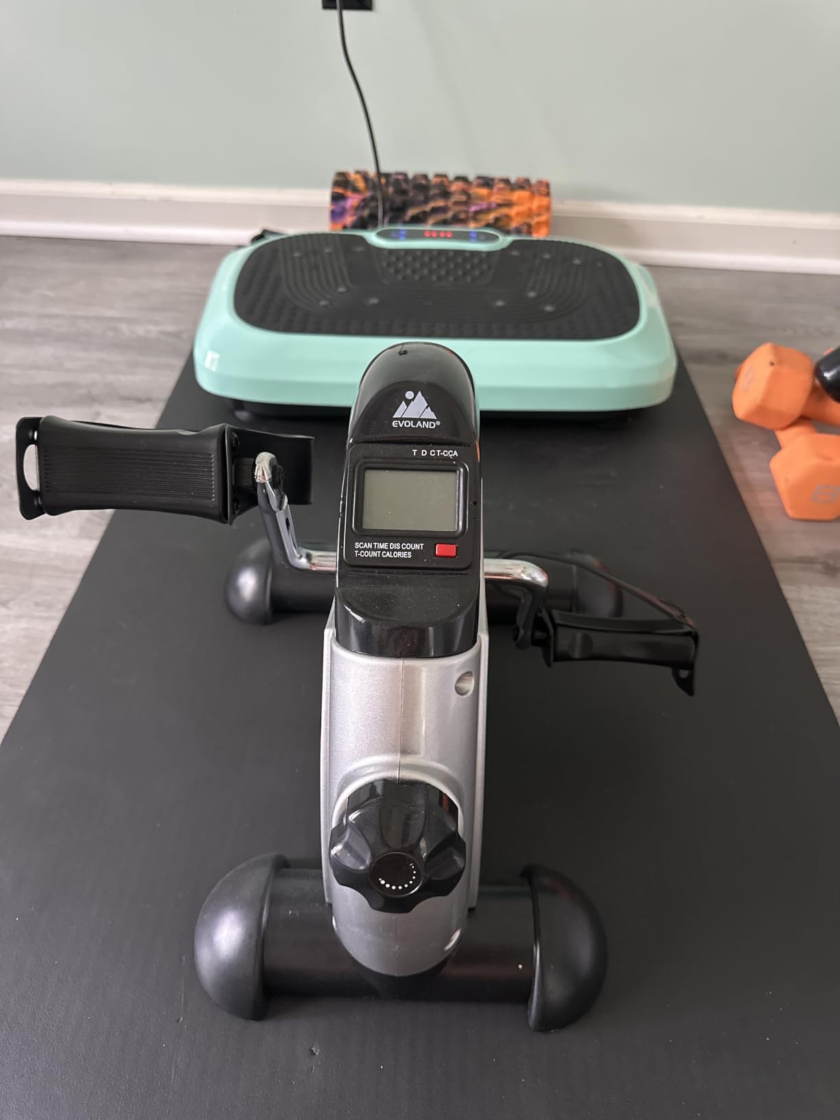 Mini Exercise Bike, himaly Under Desk Bike Pedal Exerciser Portable Foot Cycle Arm & Leg Peddler Machine with LCD Screen Displays customer photo 1