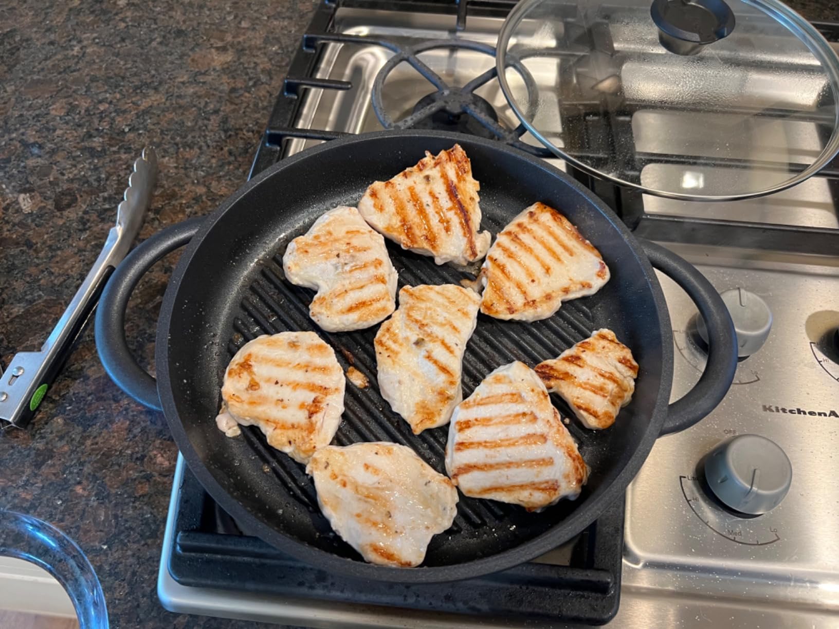 Jean-Patrique The Whatever Pan Cast Aluminum Griddle Pan for Stove Top - Lighter than Cast Iron Skillet Pancake Griddle with Lid - Nonstick Stove Top Grill 10.6