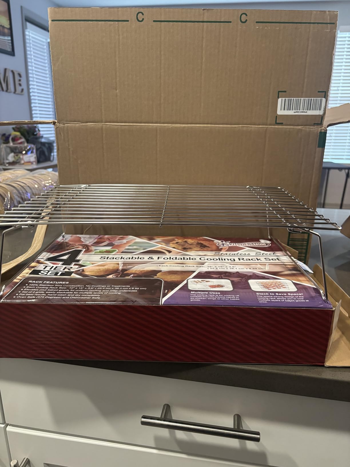 KITCHENATICS Half Sheet Cooling Rack Stainless Steel Oven Safe Set of 2 customer photo 2