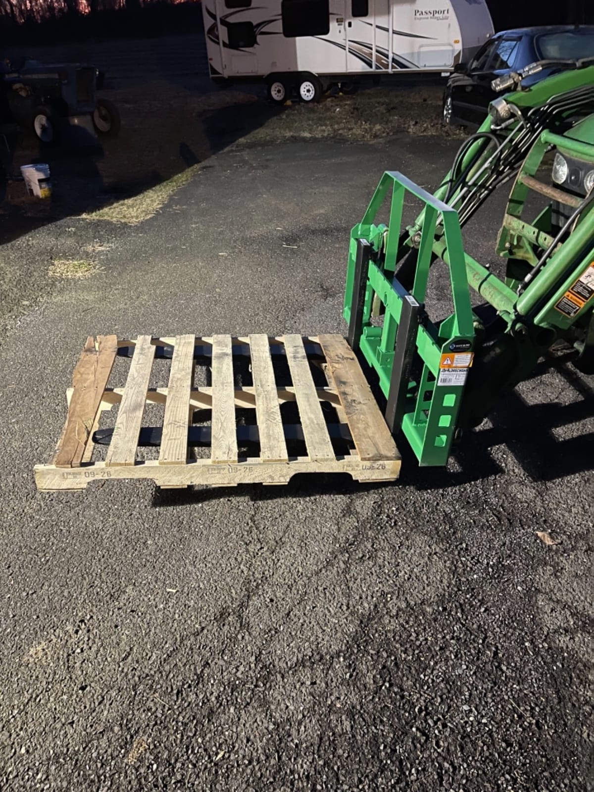 Titan Attachments 50-in Pallet Fork Frame Attachment, 4,000 LB Capacity, Receiver Hitch and 42-in Fork Blades, Fits JD customer photo 1