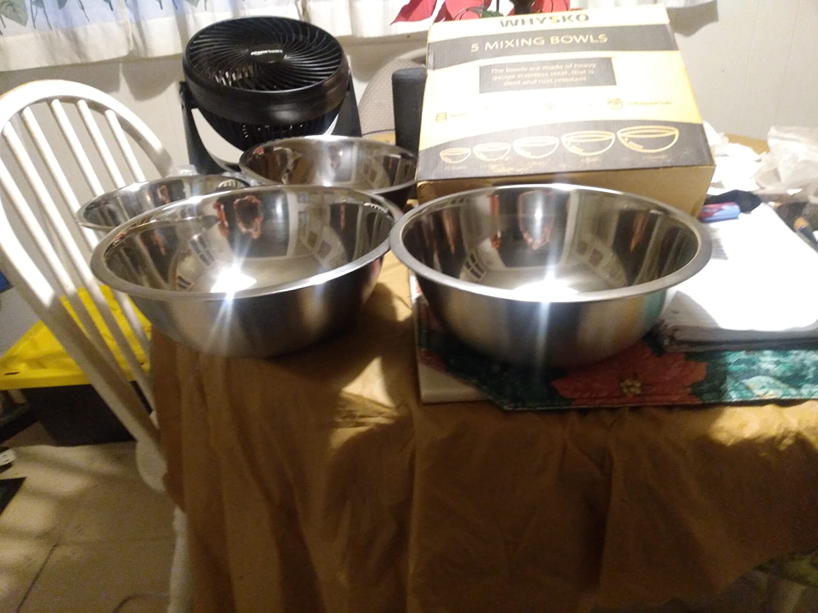 WHYSKO Stainless Steel Mixing Bowls Set, 5-Piece Meal Prep & Food Storage customer photo 2