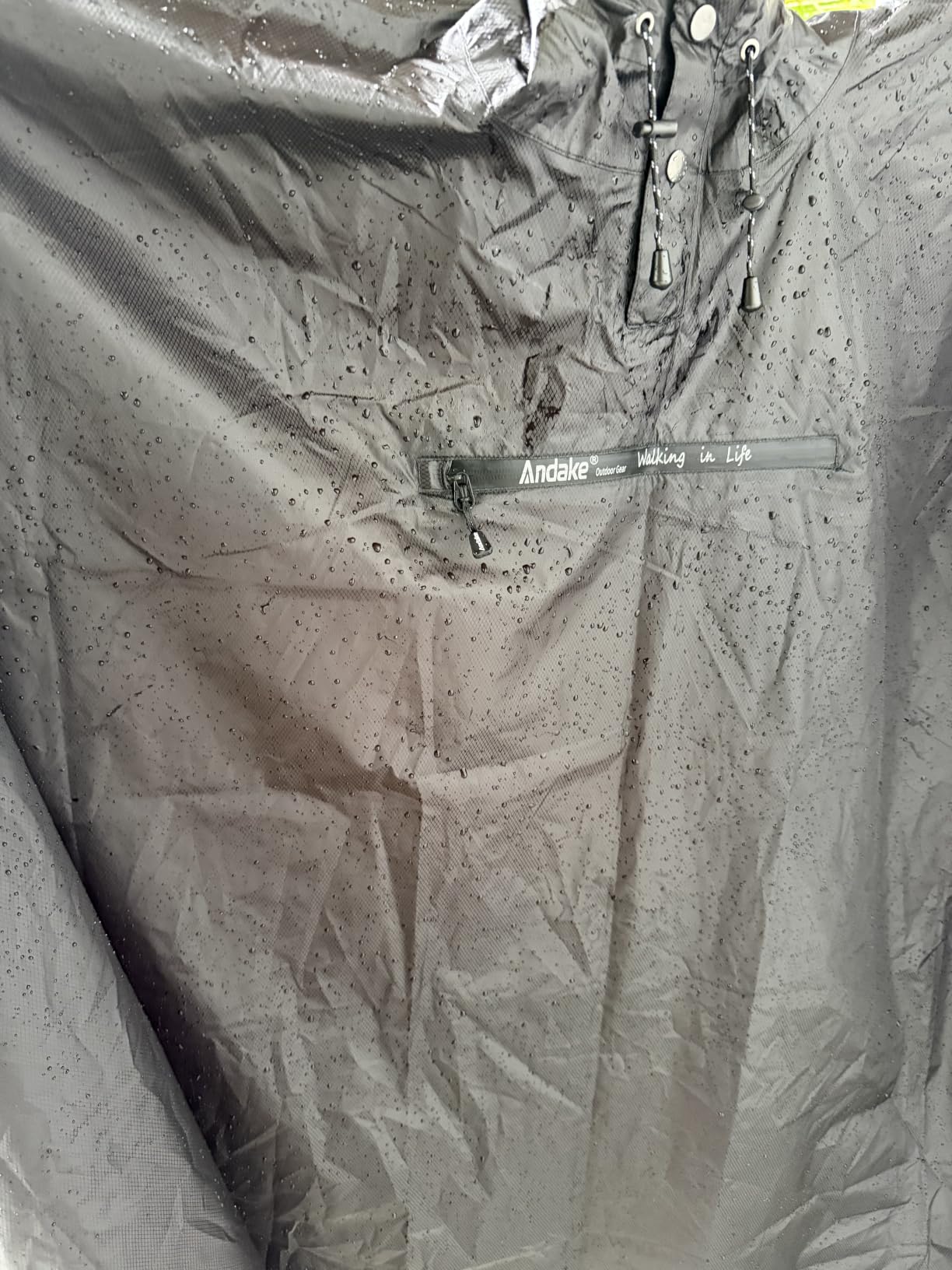 Andake Waterproof Rain Poncho for Adults Unisex,230T Ripstop Polyester,Raincoat Gear with Transparent Viewing Window Outdoors customer photo 2