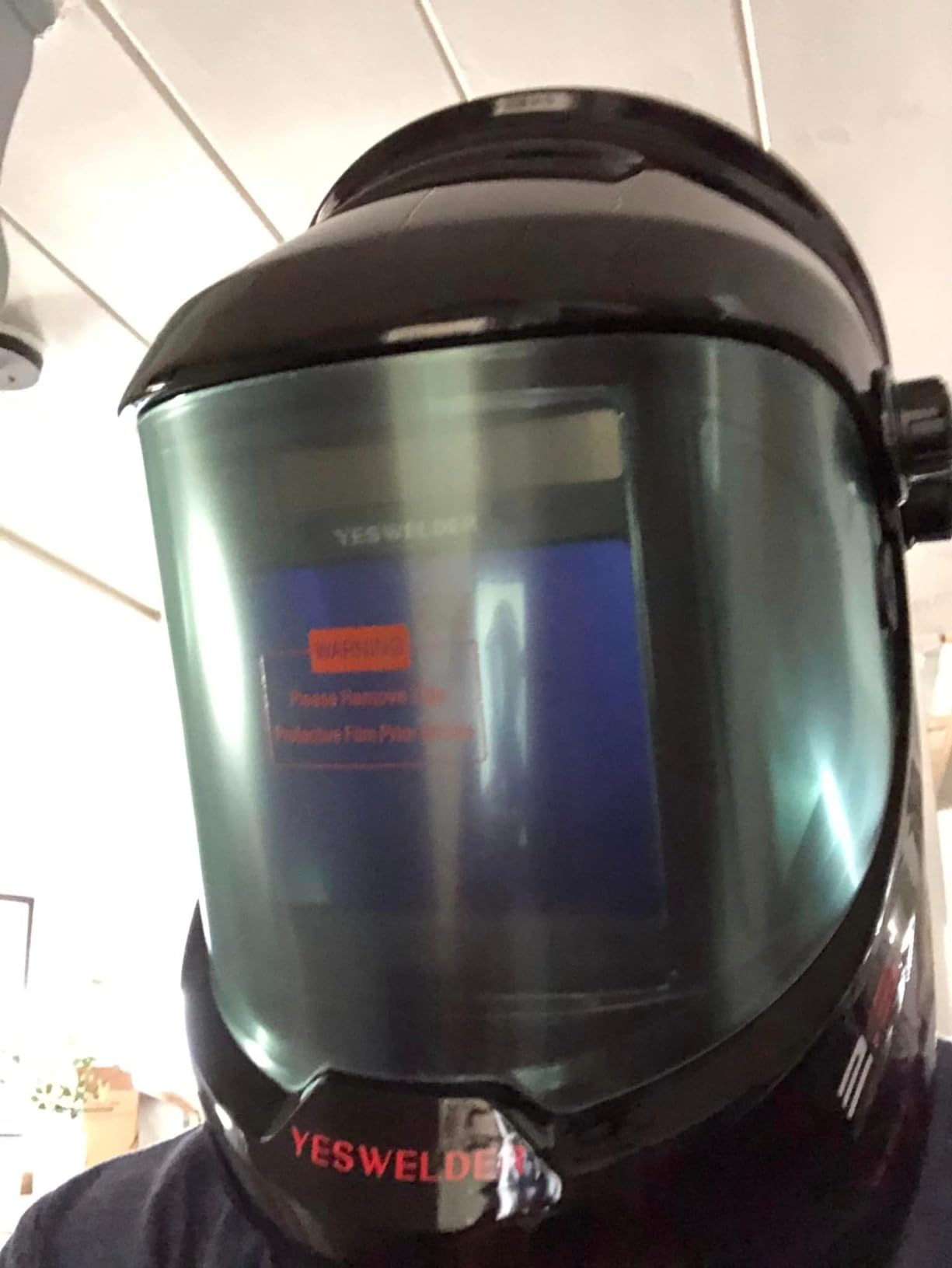 YESWELDER Auto Darkening Welding Helmet, 180° View, LYG-Q800D | Wide shade control for WELD/CUT/GRIND, 1/1/1/1 True Color, 1/30000s response customer photo 1