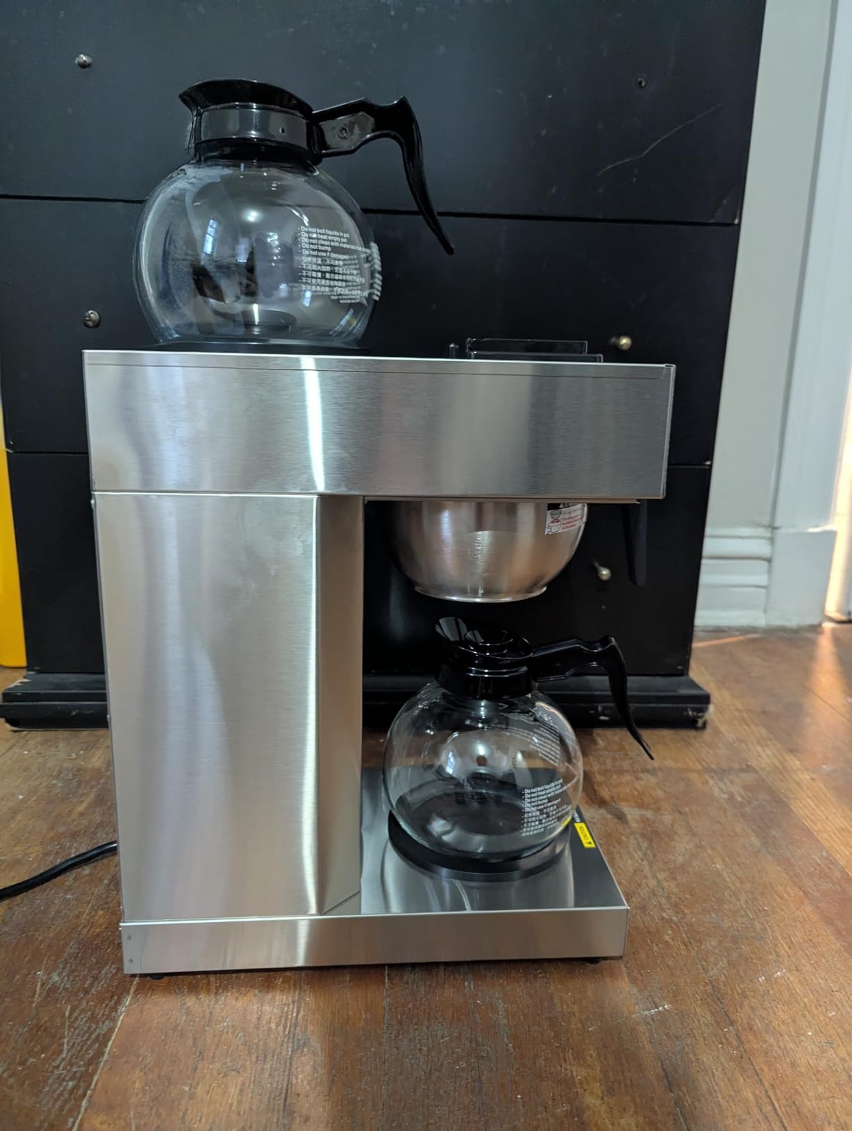 SYBO 12-Cup Commercial Pour Over Coffee Maker SF-CB-2GA | ETL Certified, Stainless Steel, Reusable Brew Basket, Spray Head, Fast Brewing, 2 Glass Carafe Included customer photo 1