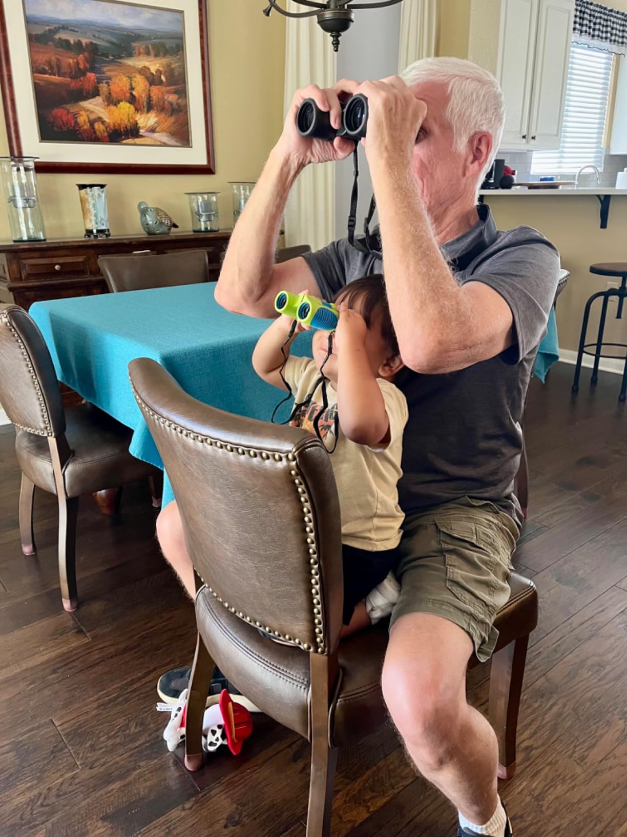 Binoculars for Kids - Vibrant Green Blue - Real Kids Binoculars Ages 4-8 customer photo 1