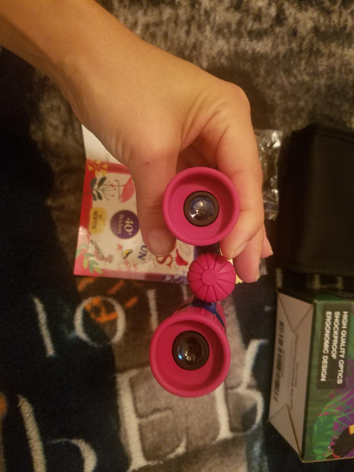 Binoculars for Kids - Vibrant Green Blue - Real Kids Binoculars Ages 4-8 customer photo 2
