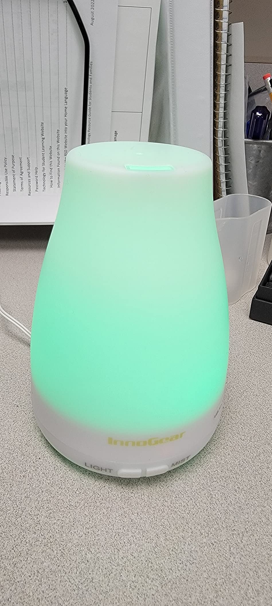 InnoGear 100ml Essential Oil Diffuser for Home with 6 Oils Gift Set, Brown customer photo 1