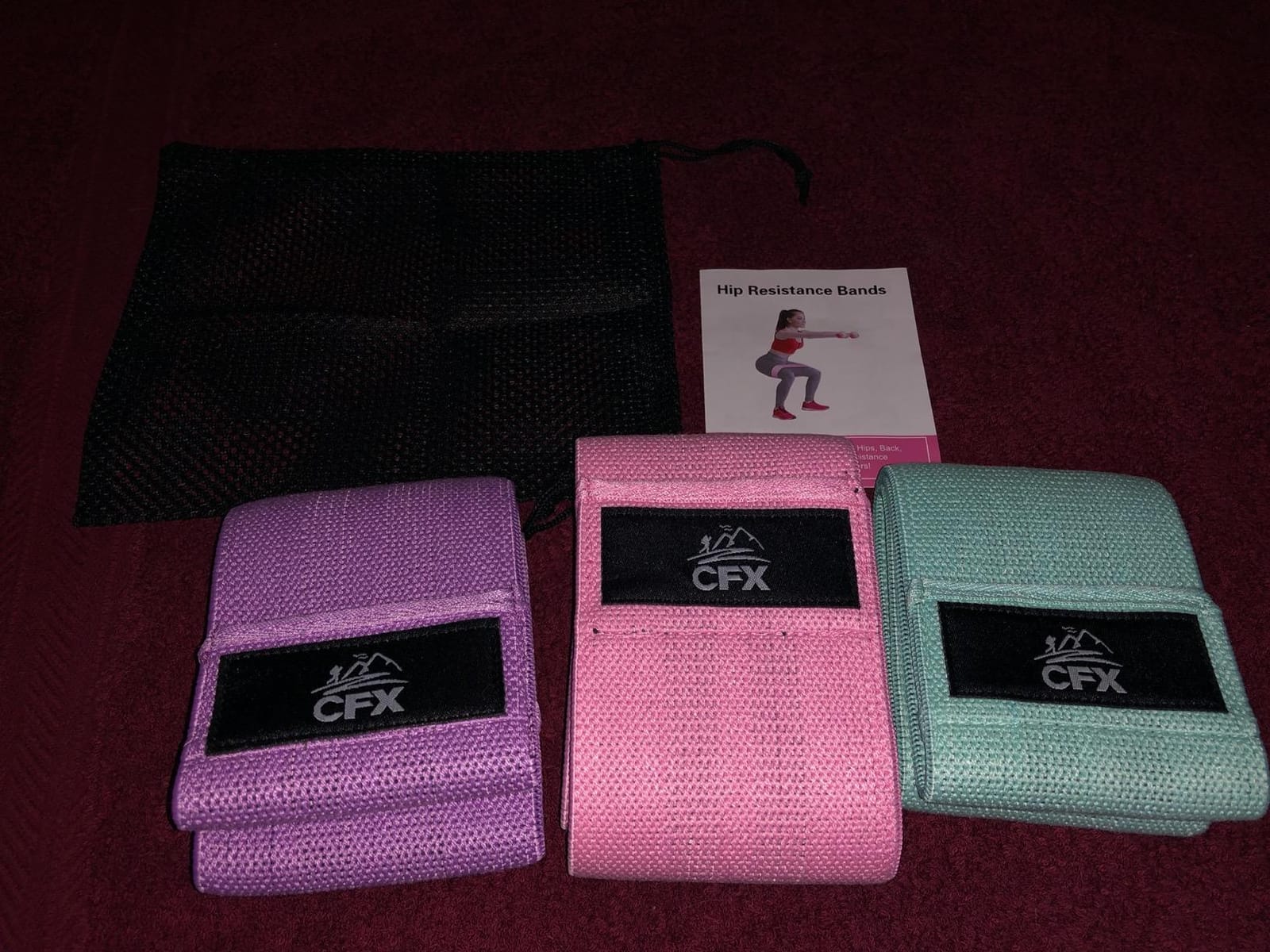 CFX Resistance Bands Set, Exercise Bands with Non-Slip Design for Hips & Glutes, 3 Levels Workout Bands for Women and Men, Booty Bands for Home Fitness, Yoga, Pilates customer photo 2