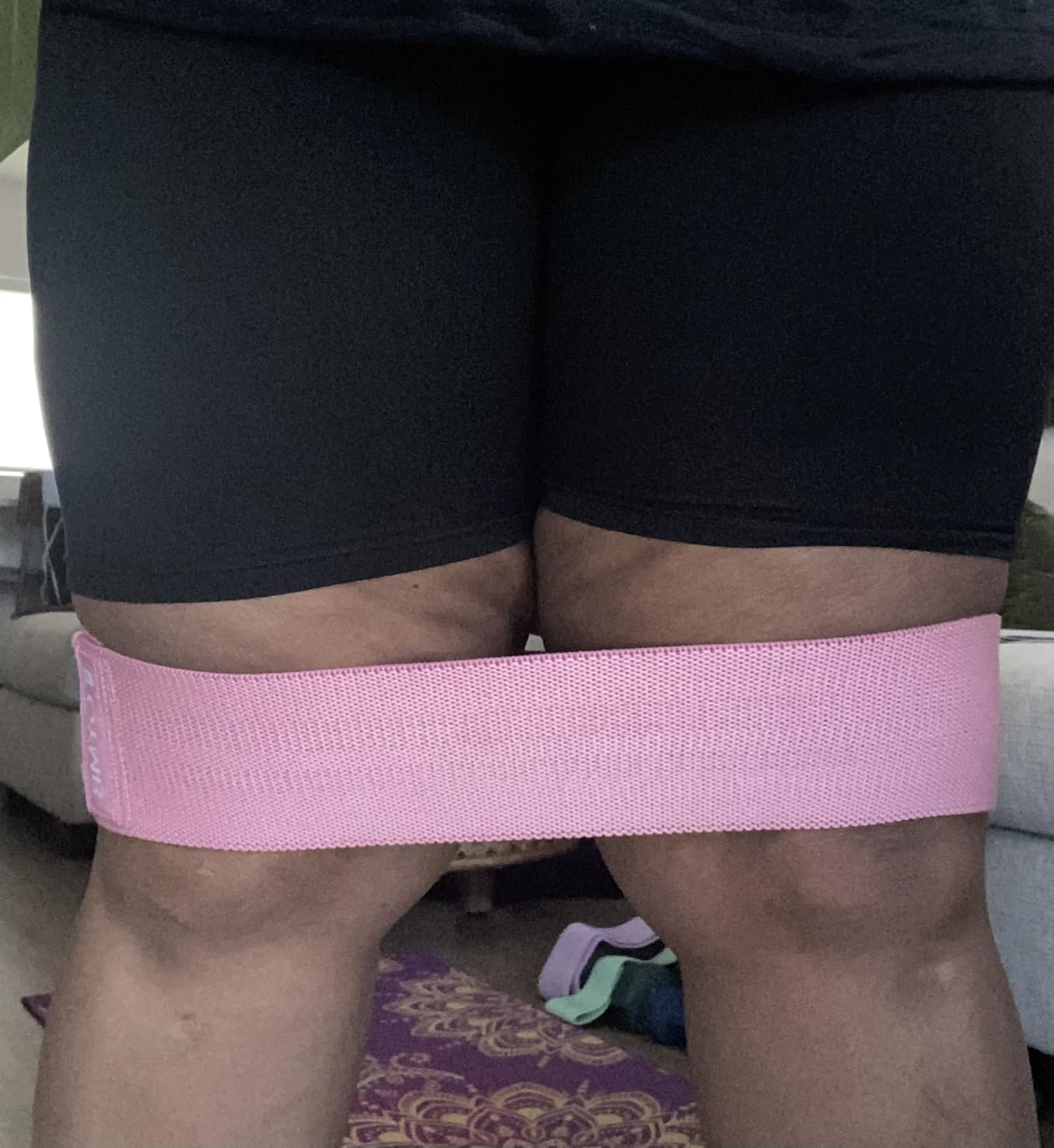 Gymbee Premium Resistance Bands for Working Out - Exercise Bands to Workout Glutes, Thighs & Legs - No Slip Cloth Booty Bands for Gym & Home Fitness, Yoga, Strength & Pilates for Men/Women - 3 Levels customer photo 1