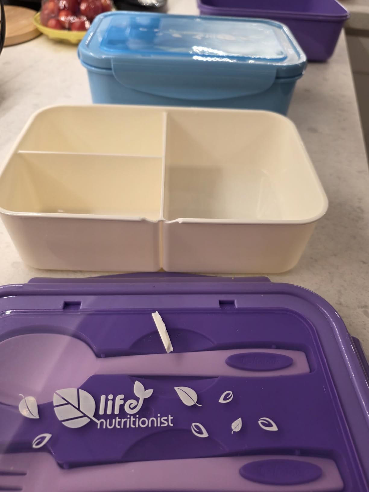 LOVINA Bento Box for Adults and Kids - 1400ML Portable, Lightweight, Easy to Carry Meal Holder with Spoon & Fork, Durable, Leak-Proof, BPA-Free and Food-Safe Materials customer photo 1
