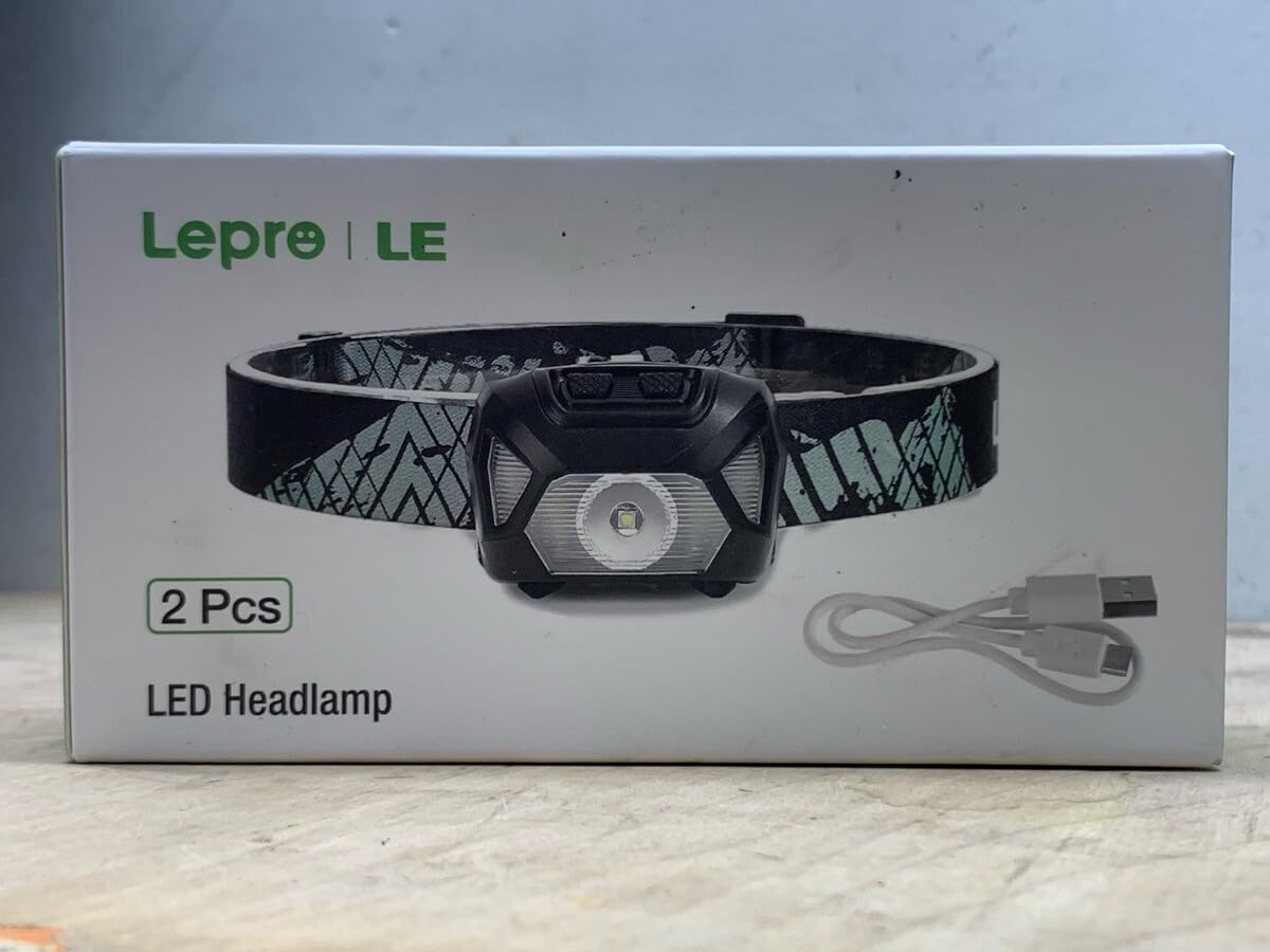 Lepro Headlamp Battery Powered Waterproof LED Headlight 2 Pack - Black customer photo 1