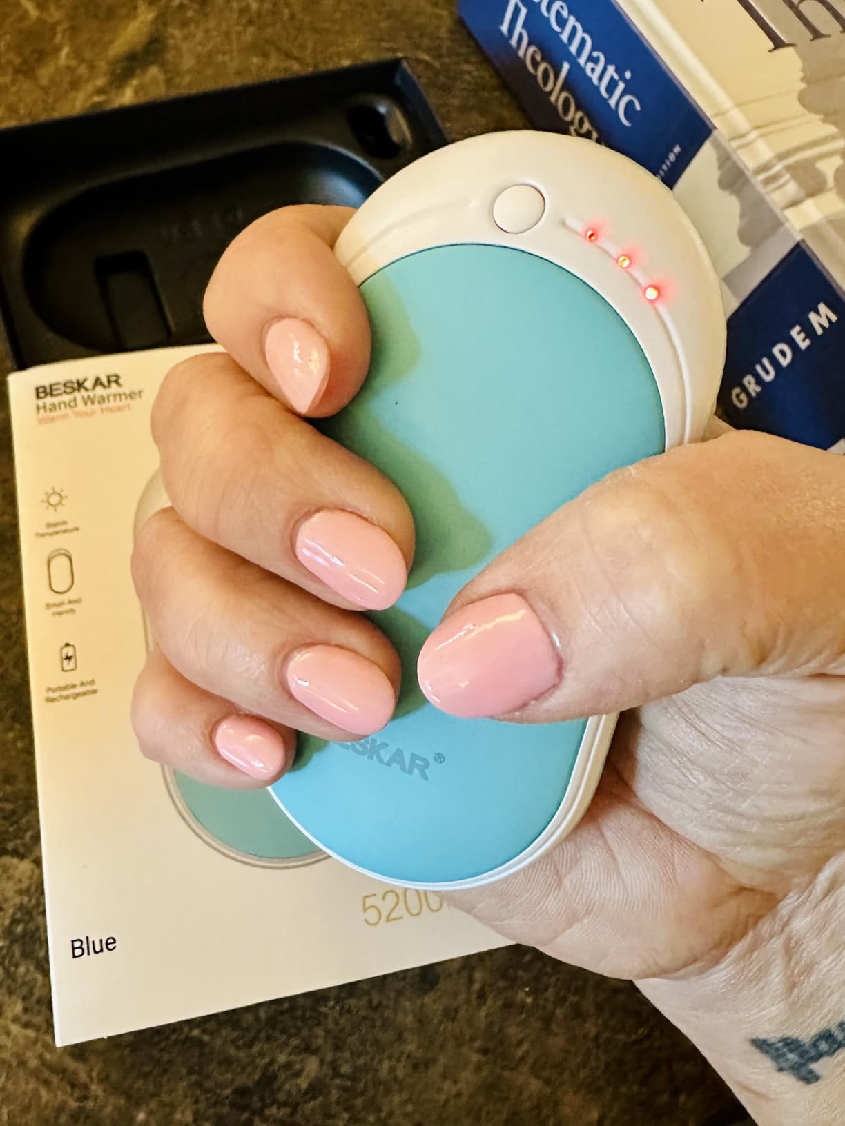 BESKAR Rechargeable Hand Warmer, 5200mAh Electric Hand Heater customer photo 2