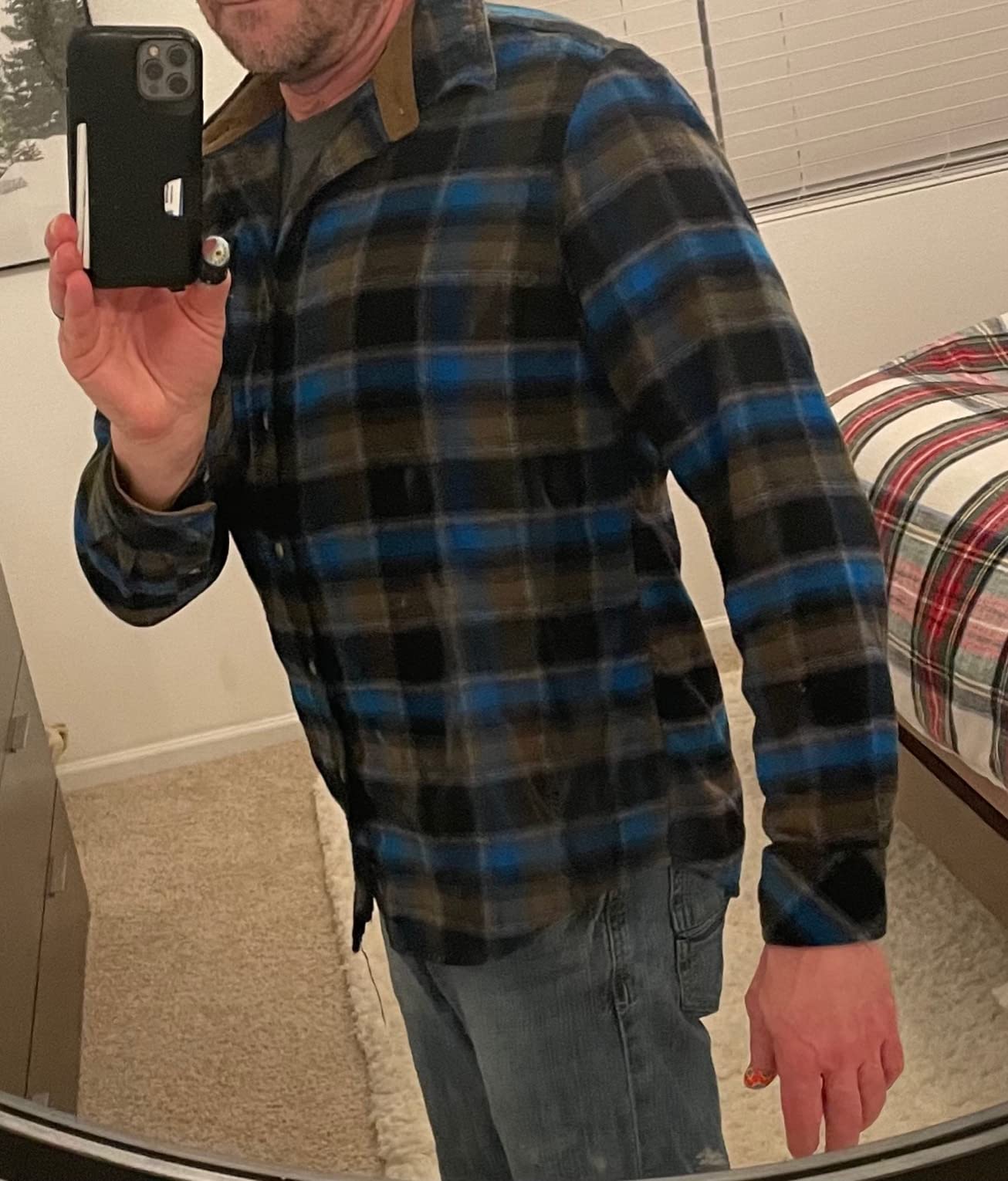 CQR Men's 100% All Cotton Button Down Flannel Shirts, Long Sleeve Brushed Warm Soft Casual Outdoor Plaid Shirt customer photo 2