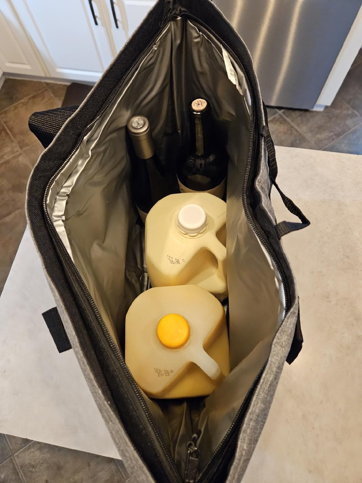 Jumbo Insulated Cooler Bag, Heavy Duty Soft Insulated Grocery Bag, Charcoal customer photo 2