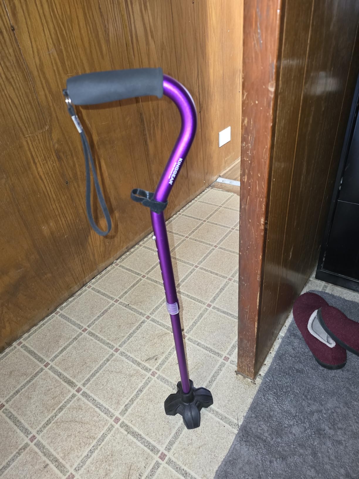 KINGGEAR Self Standing Walking Cane Quad Base for Seniors customer photo 1