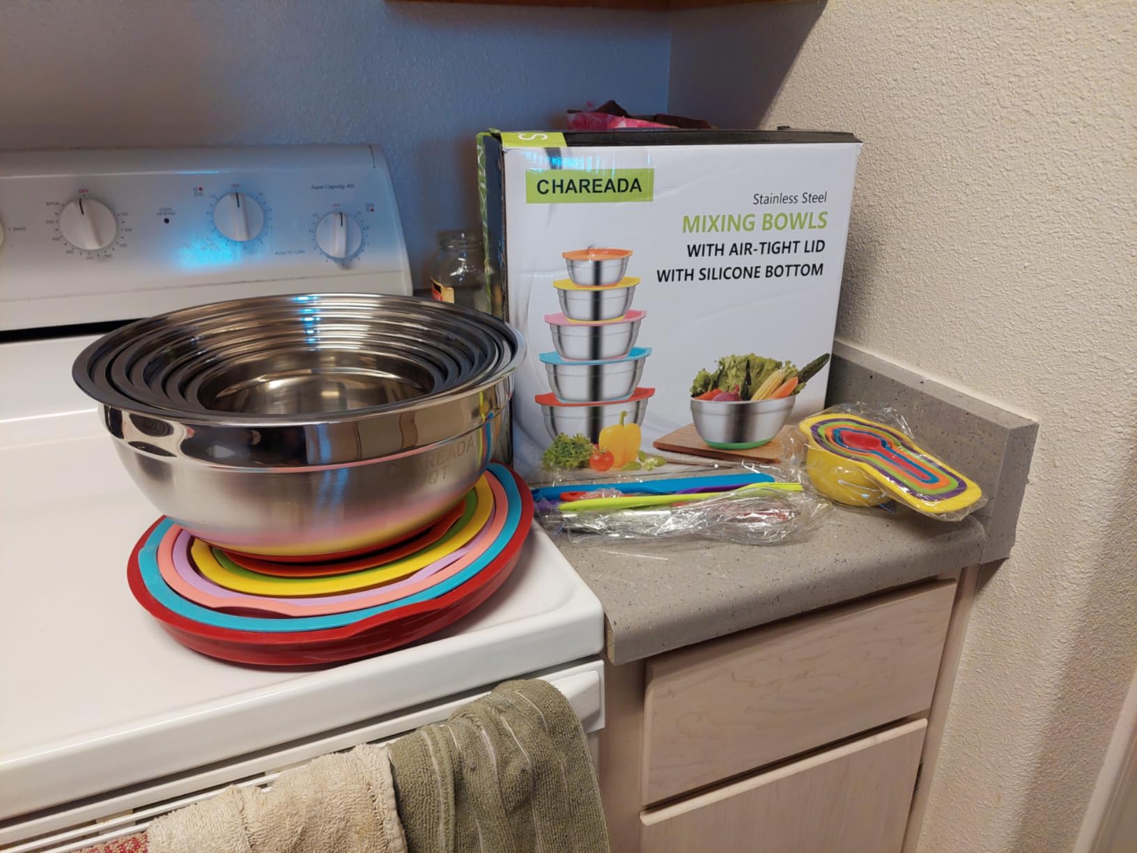 Mixing Bowls with Airtight Lids, 18pcs Stainless Steel Mixing Bowls Set customer photo 2