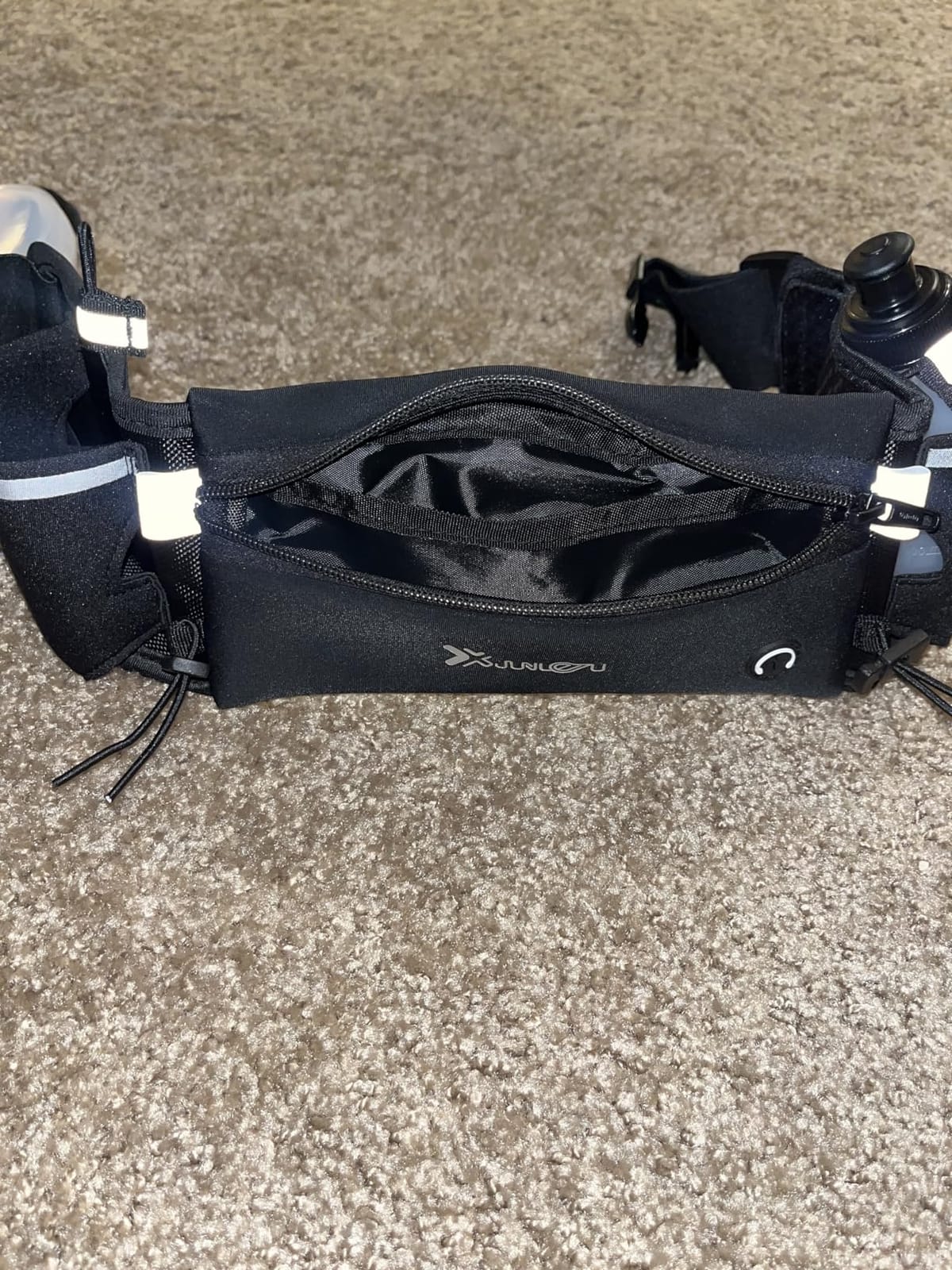 Number-one Running Belt with Water Bottles(2 x 175ML), Hydration Belt Waterproof Waist Pack Bag Fits iPhones Adjustable Sports Waist Pouch for Marathon Running Hiking Cycling customer photo 2