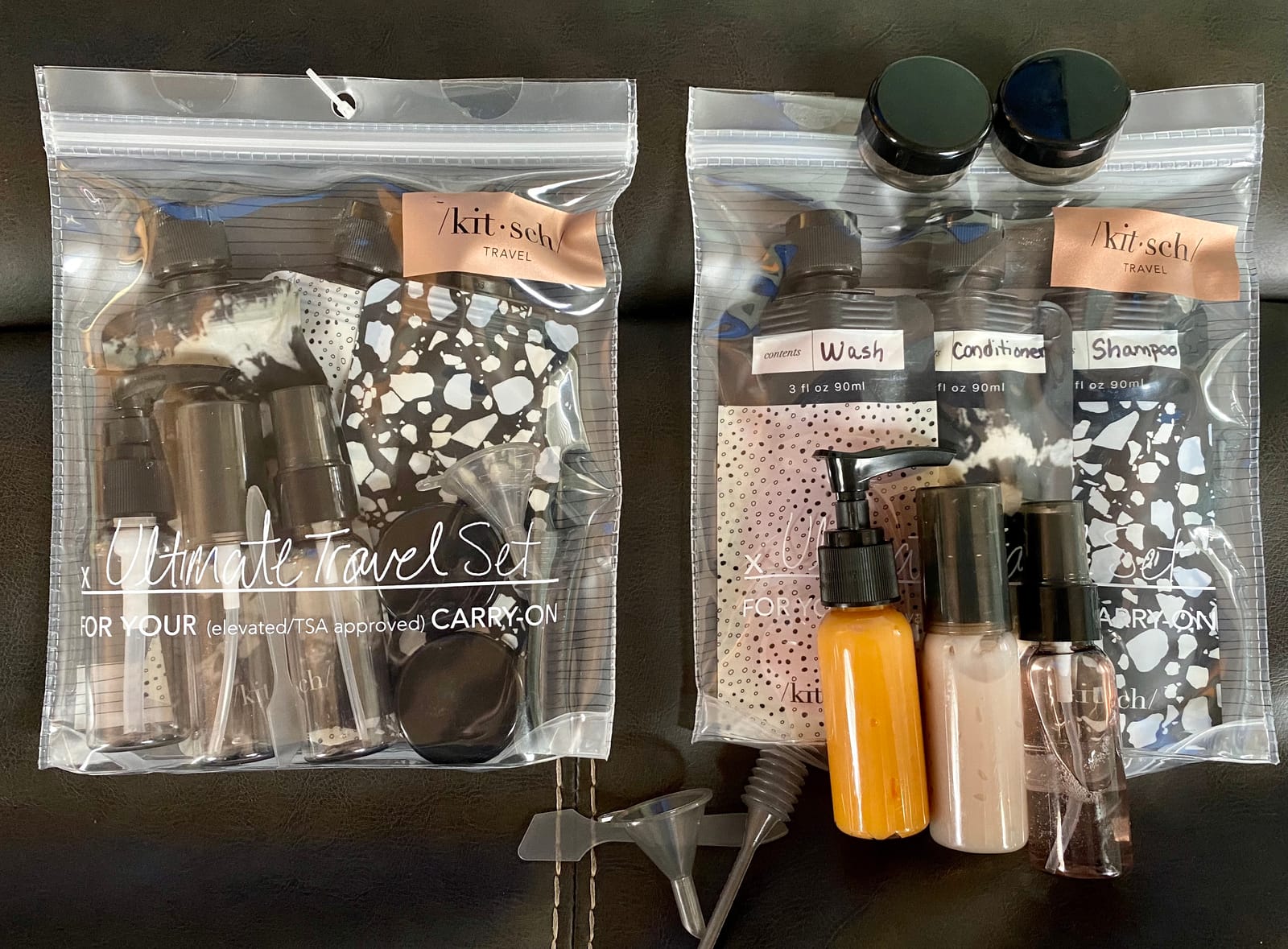 Kitsch 11 PCS Containers Travel Size Toiletries - Black & Ivory customer photo 1