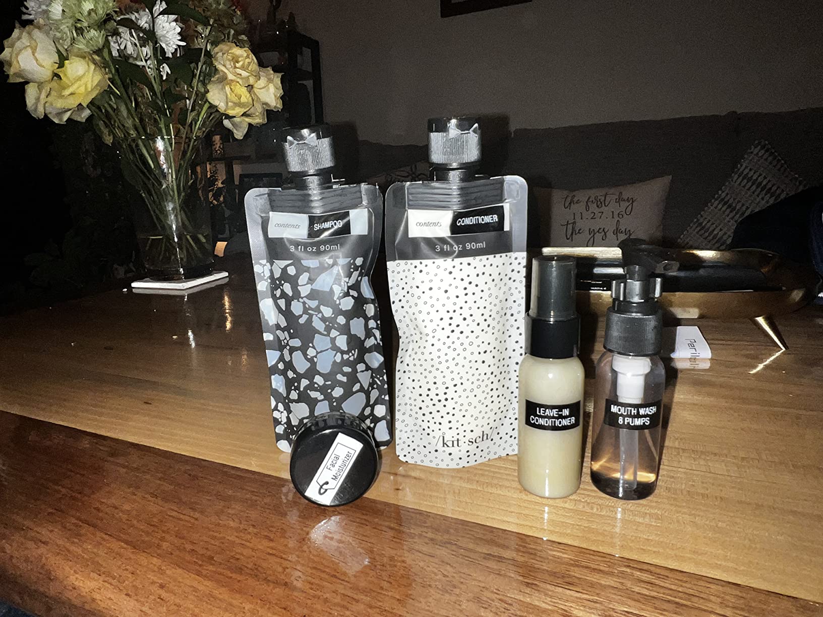 Kitsch 11 PCS Containers Travel Size Toiletries - Black & Ivory customer photo 2