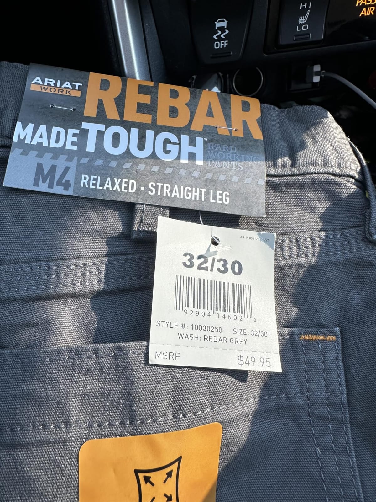 ARIAT Work Men's Rebar M4 Low Rise DuraStretch Made Tough Stackable Straight Leg Pants customer photo 2