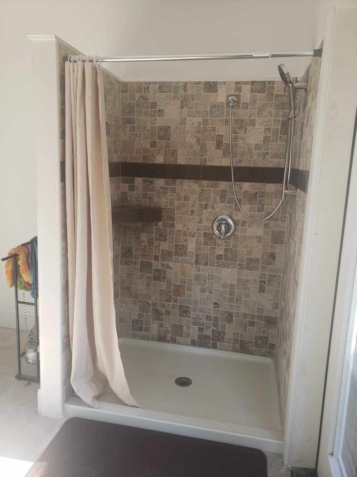 KES Adjustable Shower Head Holder with Slide Bar Combo, Handheld Shower Head with Hose 5-Function Handheld Shower Kit with Handheld Set Matte Black, F204-BK-C1 customer photo 2